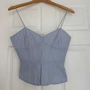 Club Monaco Striped Blue and White Top - Size 4